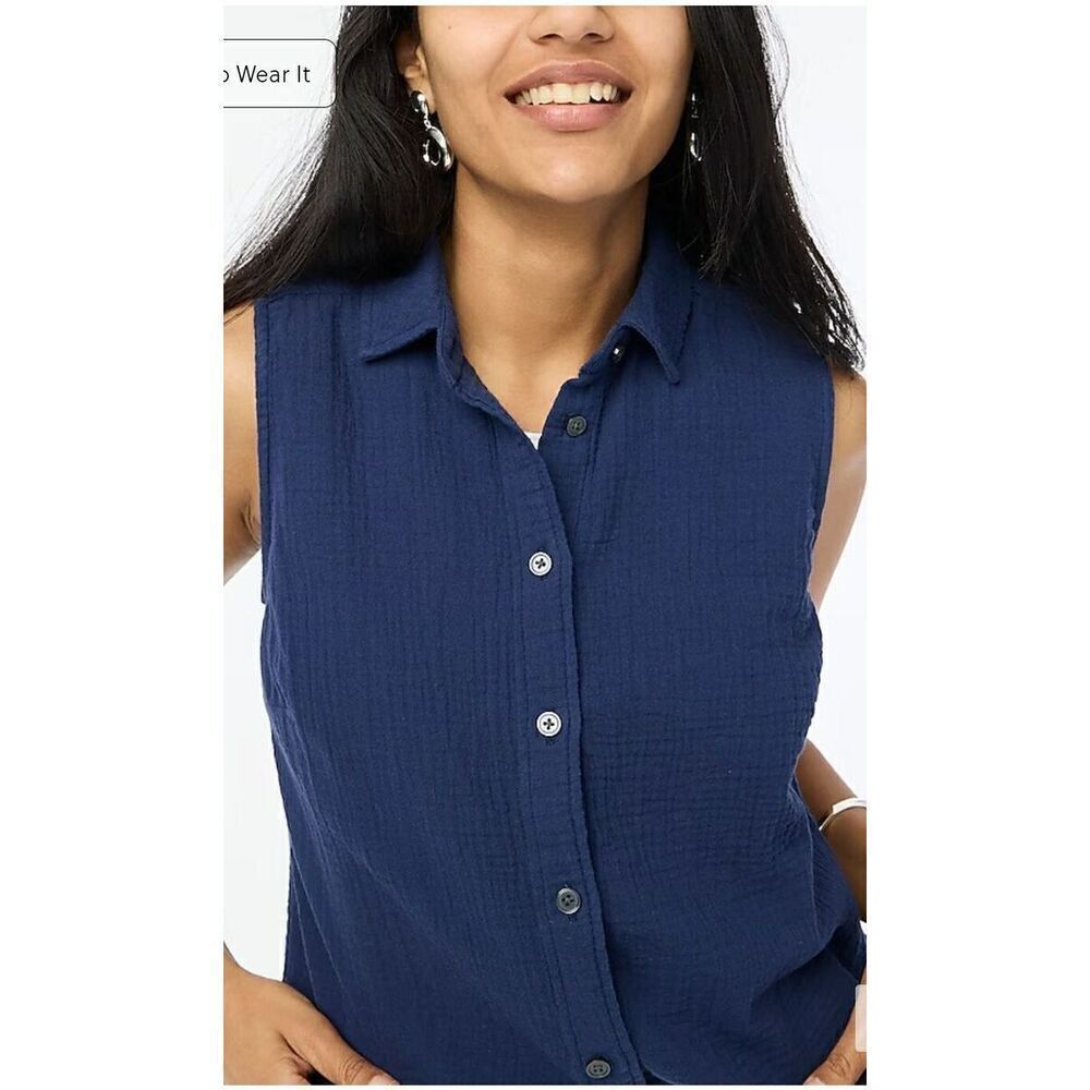 $85 J. Crew guaze sleevelessābutton up tank size small m12